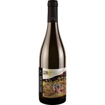 Bottiglia di Mandrarossa Sentiero delle Gerle Etna Bianco DOC – vino bianco siciliano dai profumi minerali e floreali.