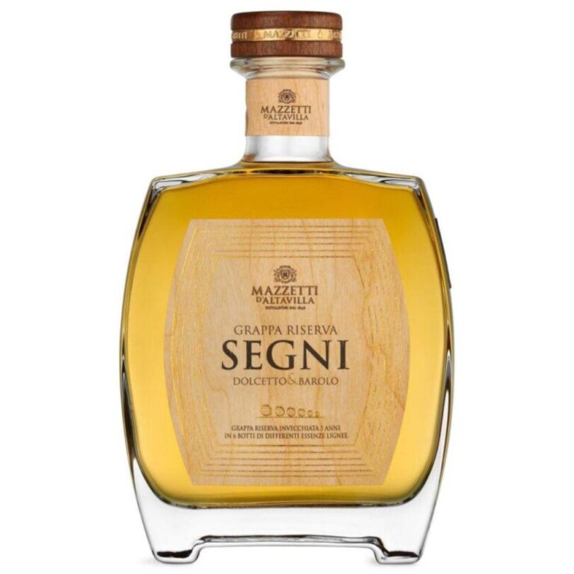 Bottiglia Segni Mazzetti d’Altavilla grappa invecchiata piemontese