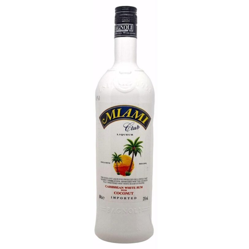 Liquore Miami Club al rum bianco caraibico e cocco.