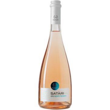 Bottiglia CVA Satari Rosato frizzante siciliano.