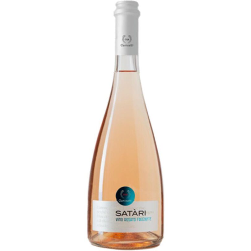 Bottiglia CVA Satari Rosato frizzante siciliano.