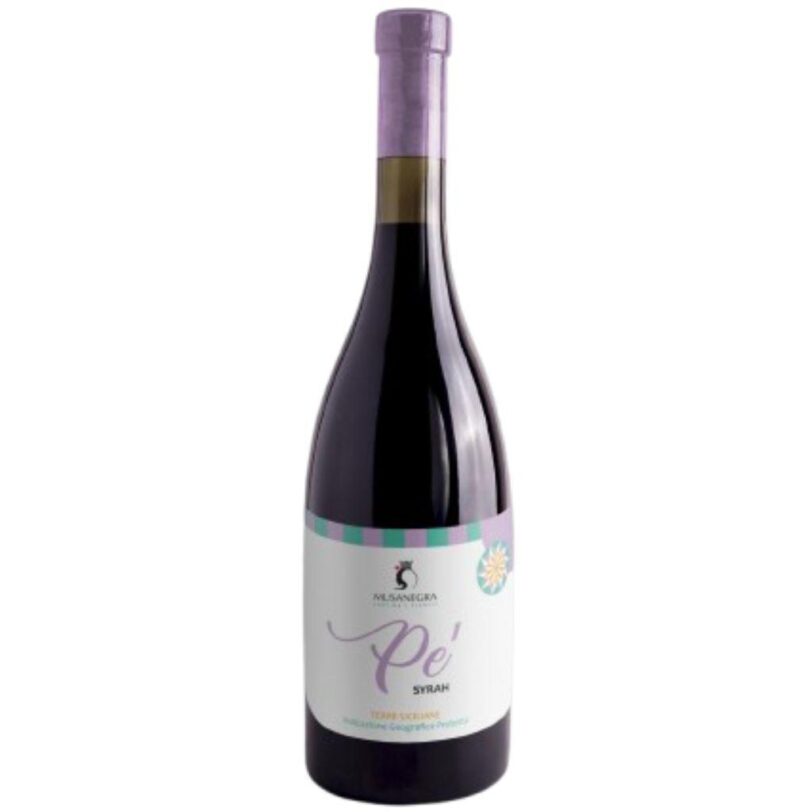 Bottiglia Musanegra Pè Syrah Terre Siciliane IGP vino rosso 75cl