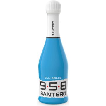Bottiglia Spumante Santero 950 Blu Dolce Baby, mini formato frizzante azzurro.