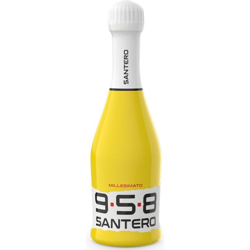Bottiglia Spumante Santero 958 Pop Art Baby, edizione creativa dal design moderno.
