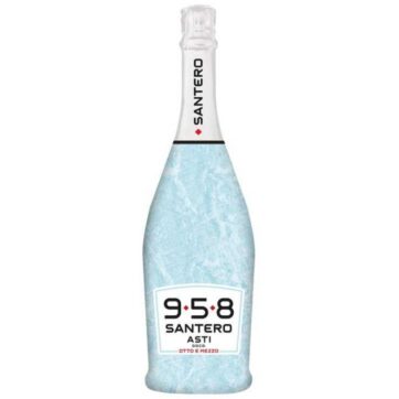 Bottiglia di Spumante Santero 958 Asti 75cl, vino frizzante dolce aromatico.