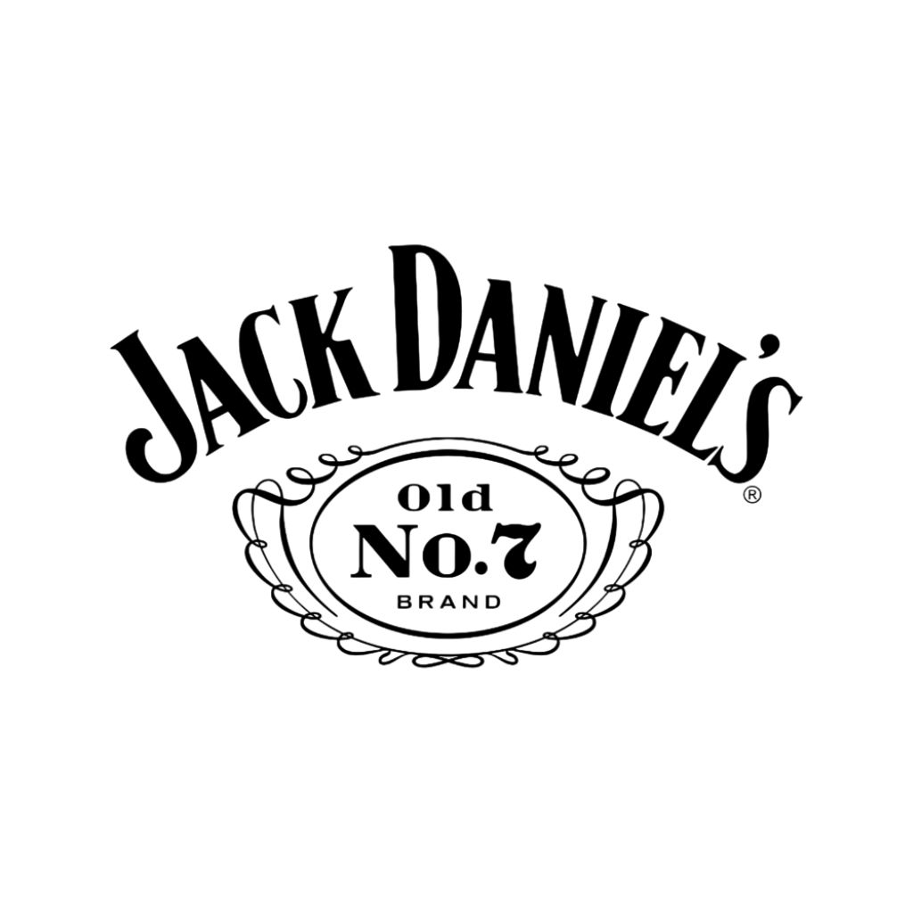 Logo nero Jack Daniel’s Old No.7 su sfondo bianco