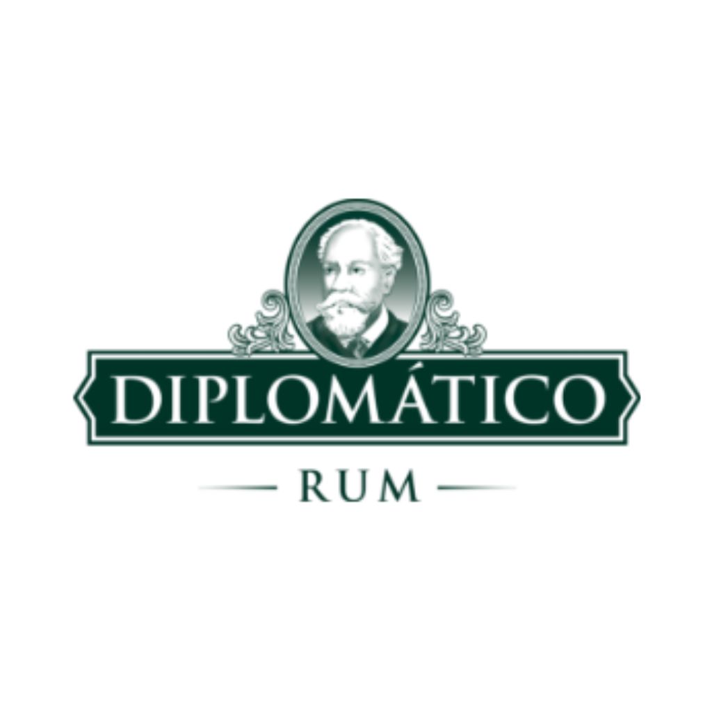 Logo verde della distilleria Diplomático con ritratto di Don Juancho