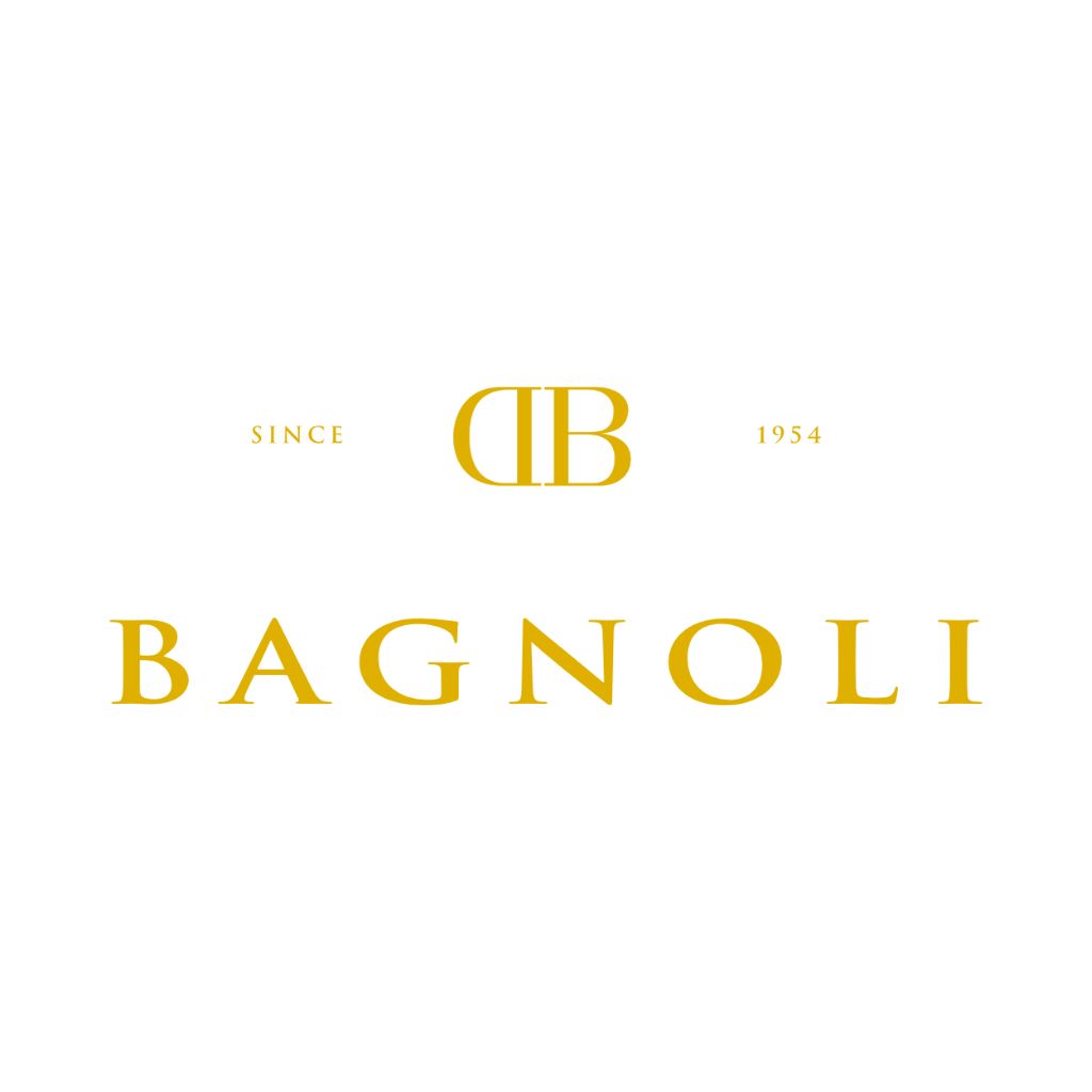Logo dorato di Distillerie Bagnoli, storica azienda veneta produttrice di grappe e liquori artigianali