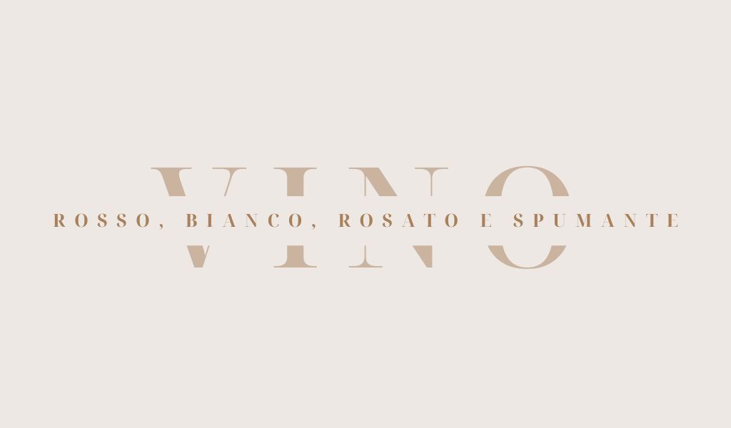 Grafica minimal con la scritta 'Differenza tra vino rosso, bianco, rosato e spumante' in caratteri eleganti su sfondo chiaro