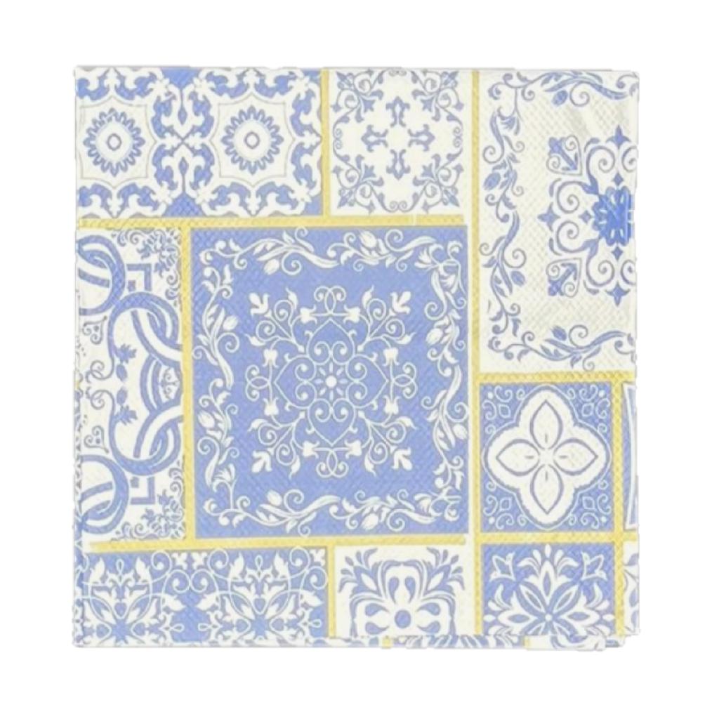 TOVAGLIA ACCOPPIATA MAIOLICA BLU 100X100 CF 150---