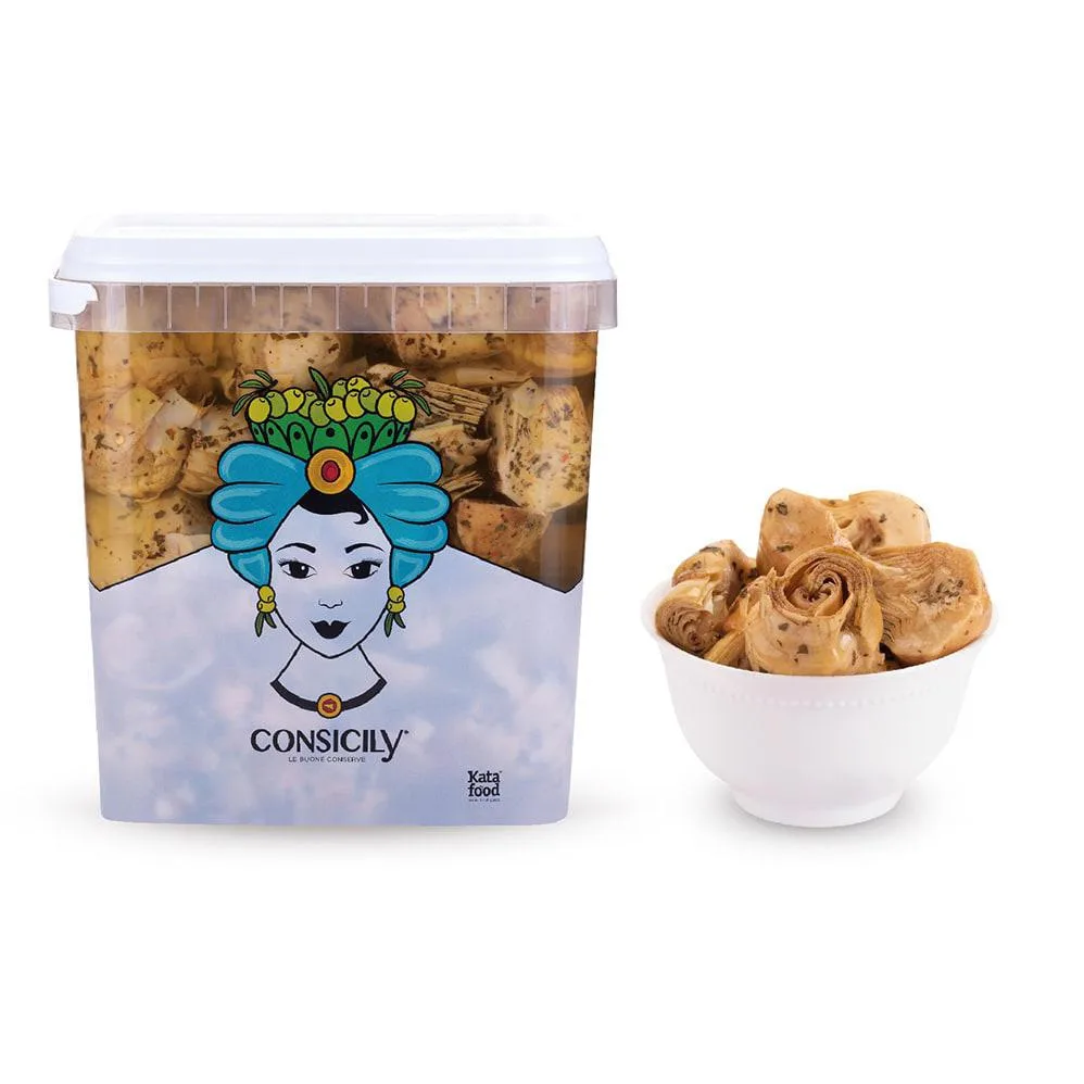 Carciofi Siciliani a Spicchi alla Contadina in Olio 2,9 Kg (Sgocciolato 1,8 Kg) Kata