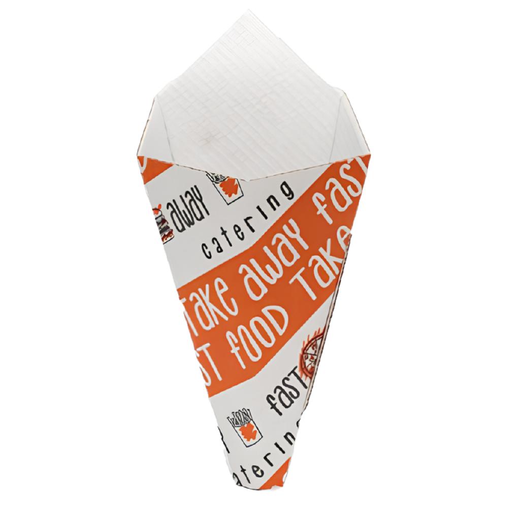 CONO CARTONE PER PATATINE MM 100X80X170