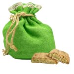 CANTUCCI AL PISTACCHIO E CIOCCOLATO BIANCO IN SACCO DI JUTA GR 200 FLAMIGNI