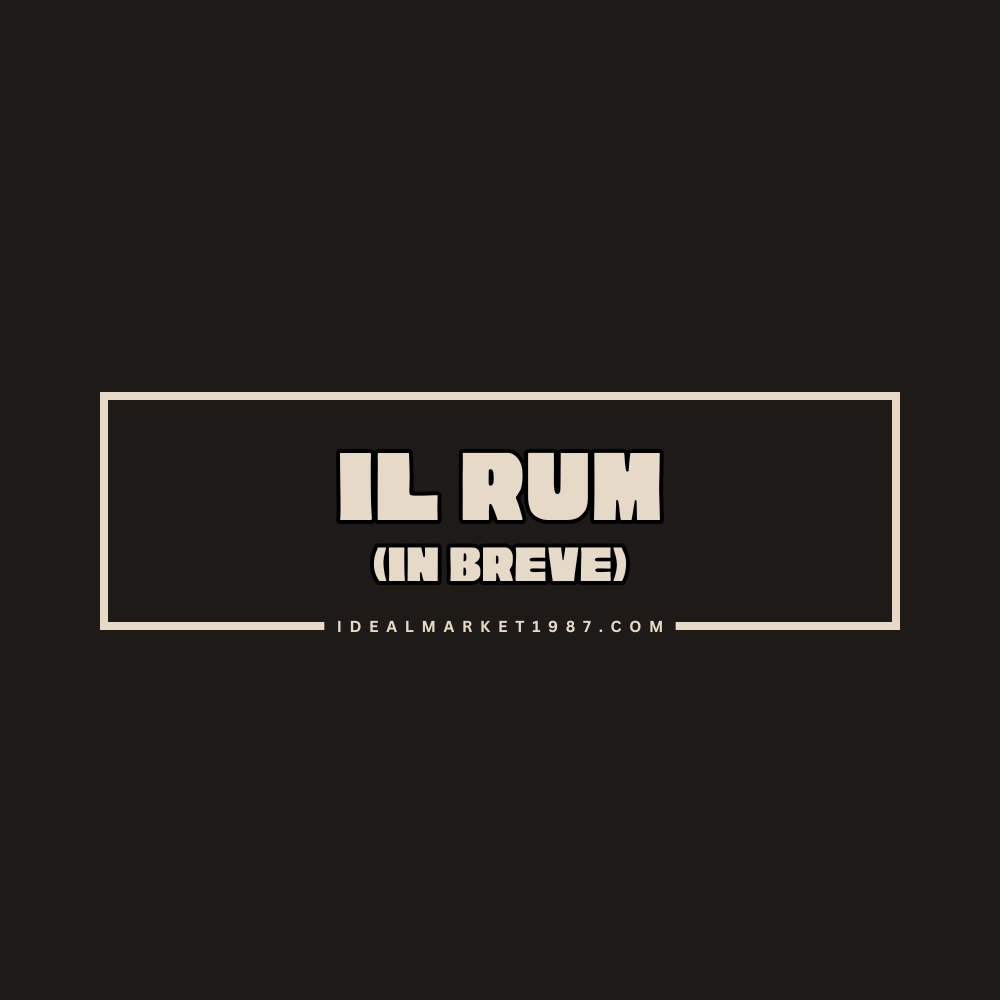 Scritta “Il Rum (in breve)” su sfondo scuro per contenuto dedicato al distillato