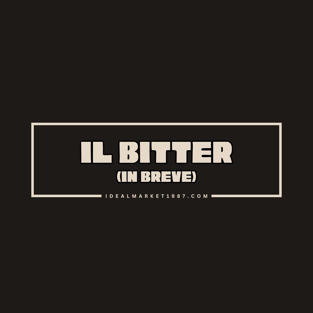 Scritta “Il Bitter (in breve)” su sfondo scuro per contenuto dedicato ai liquori amari da aperitivo