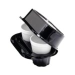 Vaschetta nera porta caffè 2 posti confezione da 70 pezzi