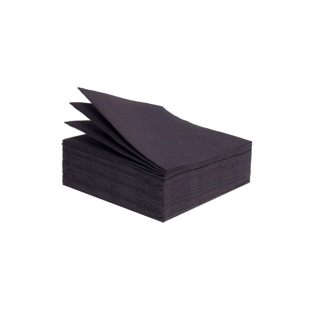 Tovaglioli 2 Veli Nero 24x24 cm 100x30 pz