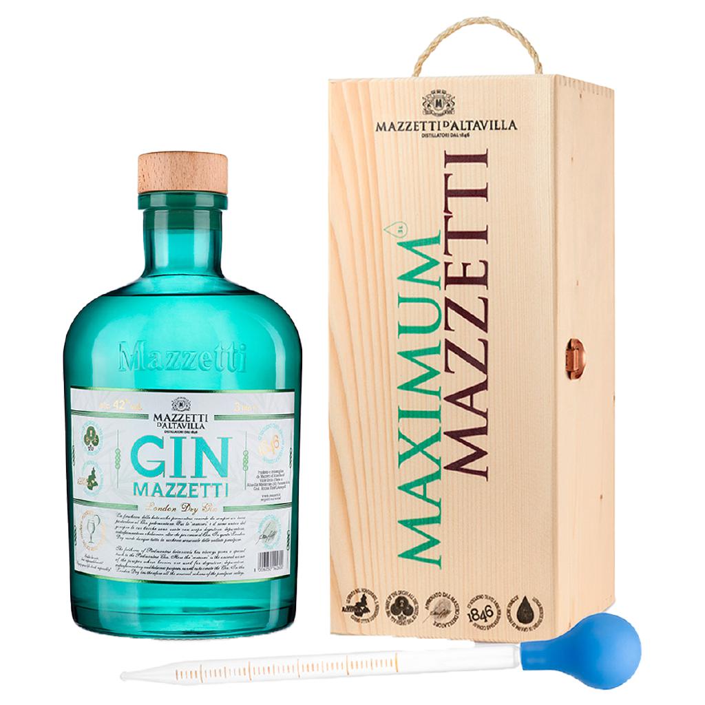 GIN MAZZETTI LT 3 CASSETTA IN LEGNO CON PIPETTA