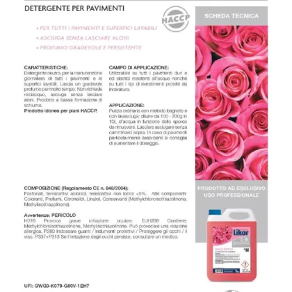 Likor Rose Patch Lavapavimenti Profumato 5 kg