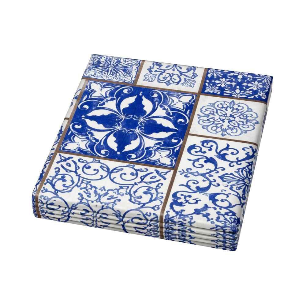 Tovaglia Carta Kraft Maiolica Blu 100x100 150 Pezzi