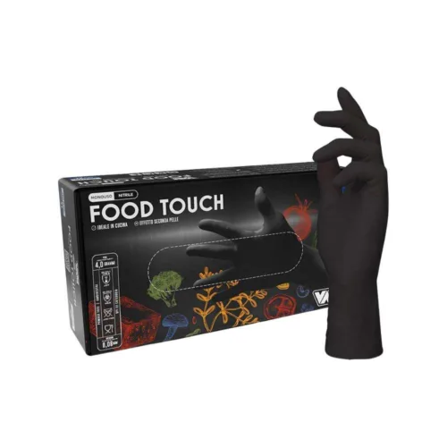 Guanti Nitrile Neri L Food Touch 100 Pezzi