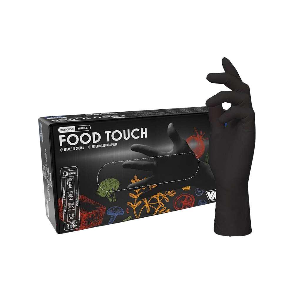 Guanti Nitrile Neri M Food Touch 100 Pezzi