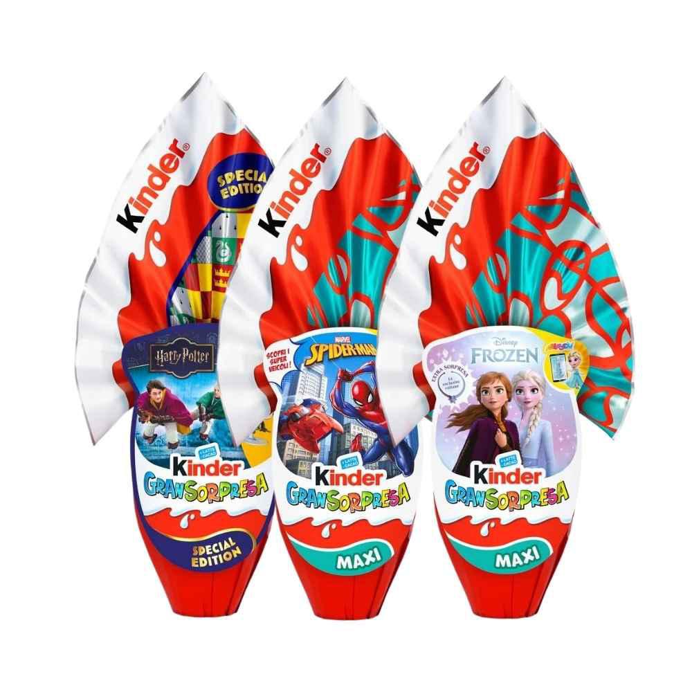 Uova di Pasqua Kinder Gran Sorpresa Maxi Frozen | Harry Potter | Spiderman 220 g - Idealmarket 1987 Favara