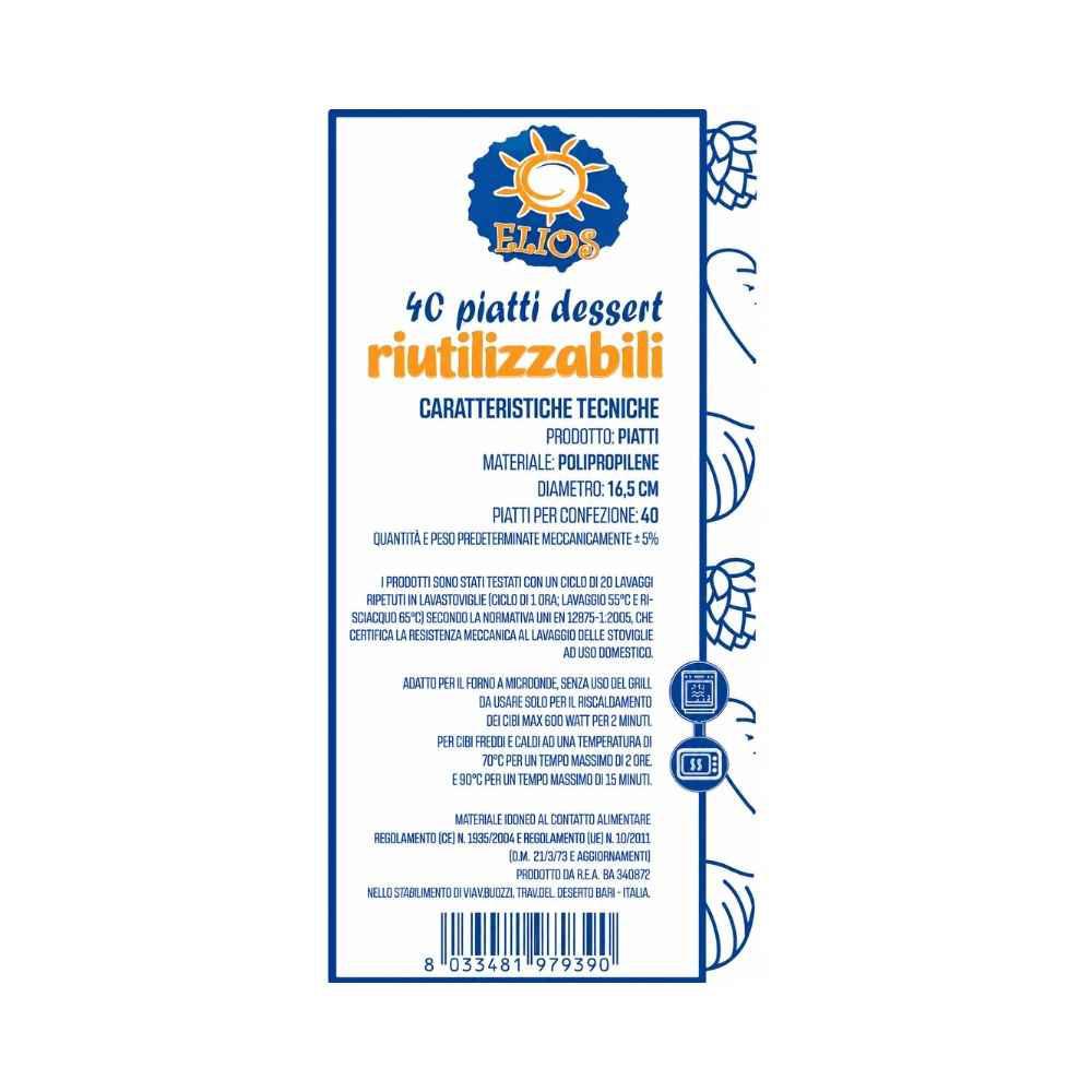 Piatti Dessert Riutilizzabili 40 Pezzi - Idealmarket 1987 Favara