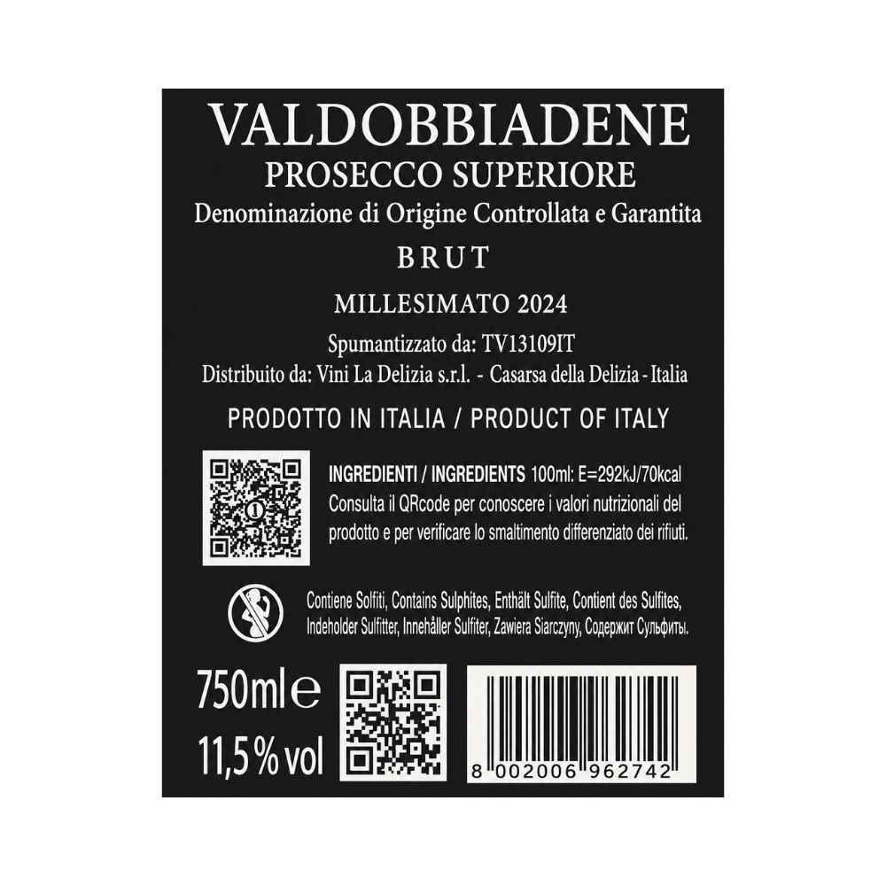Prosecco Millesimato Naonis Brut 750 ml - Idealmarket 1987 Favara