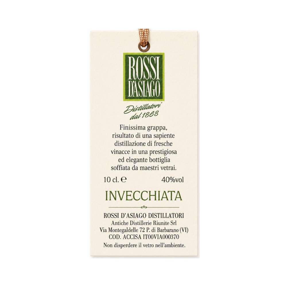 Grappa Invecchiata Rossi d’Asiago Perla Nera 100 ml - Idealmarket 1987 Favara