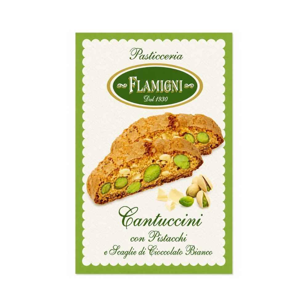 Cantucci Pistacchio e Cioccolato Bianco Flamigni 200 g - Idealmarket 1987 Favara