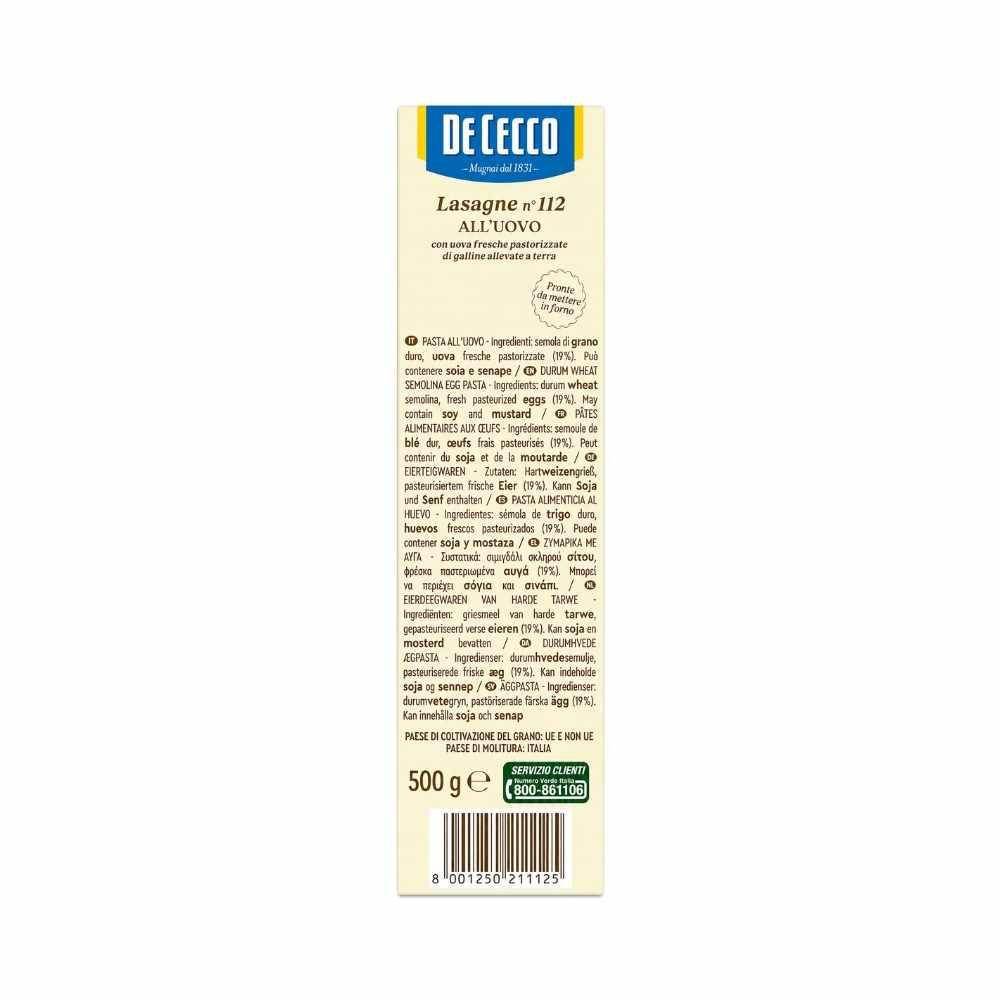 Lasagne all’Uovo De Cecco 500 g - Idealmarket 1987 Favara