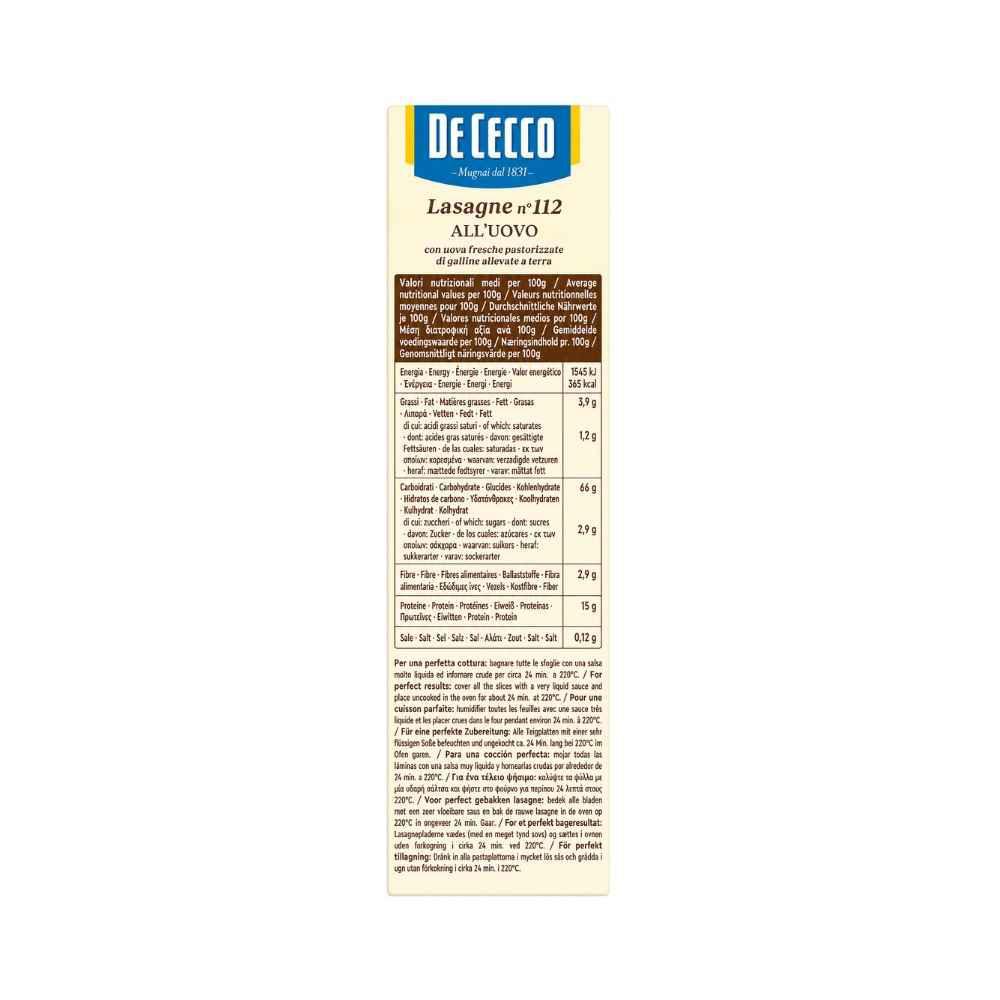 Lasagne all’Uovo De Cecco 500 g - Idealmarket 1987 Favara