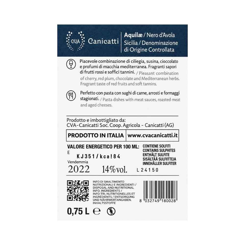 Nero d'Avola CVA Canicatti Aquilae 750 ml Nero d’Avola CVA Canicatti Aquilae 750 ml - Idealmarket 1987 Favara