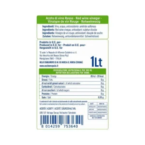 Aceto di vino rosso O Sole e Napule 1 l