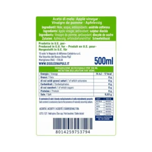 Aceto di Mele 500 g O Sole e Napule