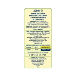 Succo di Limone O Sole e Napule – Formato Pratico 200 ml