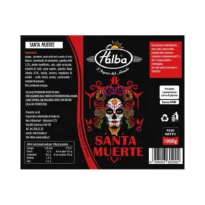 Salsa Santa Muerte Piccante Halba 1 kg - dettaglio etichetta