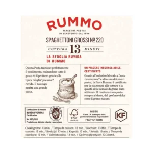 Rummo Spaghettoni Grossi N°220 500 g – Trafilata al Bronzo