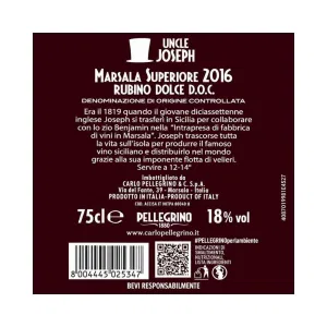 Pellegrino Marsala Superiore Rubino Dolce Uncle Joseph 75 cl