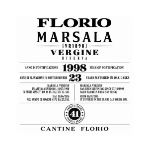 Florio Marsala Vergine Riserva 1998 VR1898 75 cl