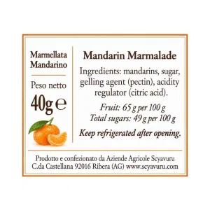 Marmellata di Mandarino 40g | Scyavuru (ETICHETTA 360°)