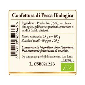 Confettura Biologica di Pesca 250g | Scyavuru (ETICHETTA 360°)