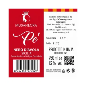 Vino Nero d'Avola Sicilia DOC 75 cl Pe' – Musanegra