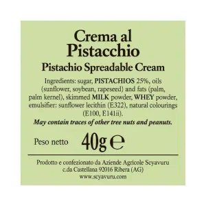 Crema Spalmabile al Pistacchio 40g | Scyavuru (ETICHETTA 360°)