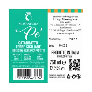 Vino Catarratto Terre Siciliane IGP 75 cl Pe' – Musanegra