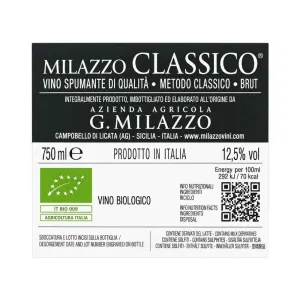 Milazzo Spumante Metodo Classico VSQ Brut 75 cl