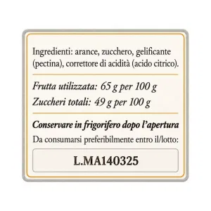 Marmellata di Arancia 40g | Scyavuru (ETICHETTA 360°)