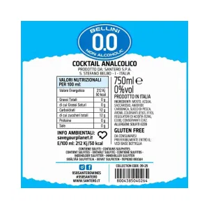 958 Santero Bellini Blu Analcolico 0% 750 ml
