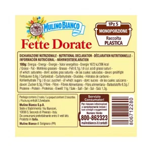 Fette Biscottate Dorate Monoporzione – 100 Confezioni da 17 g